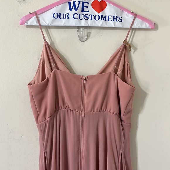 Birdy Grey Kaia Chiffon Dusty Rose Bridesmaid Dress Size Medium - Picture 3 of 8